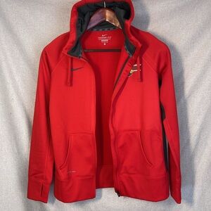 Nike Swoosh Therma Fit Red Jacket Full Zip Size L